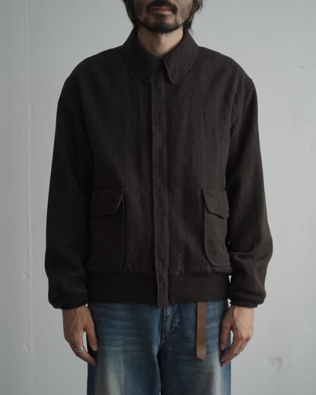 KAPTAIN SUNSHINE Wool Herringbone Flight Jacket KS26FJK31