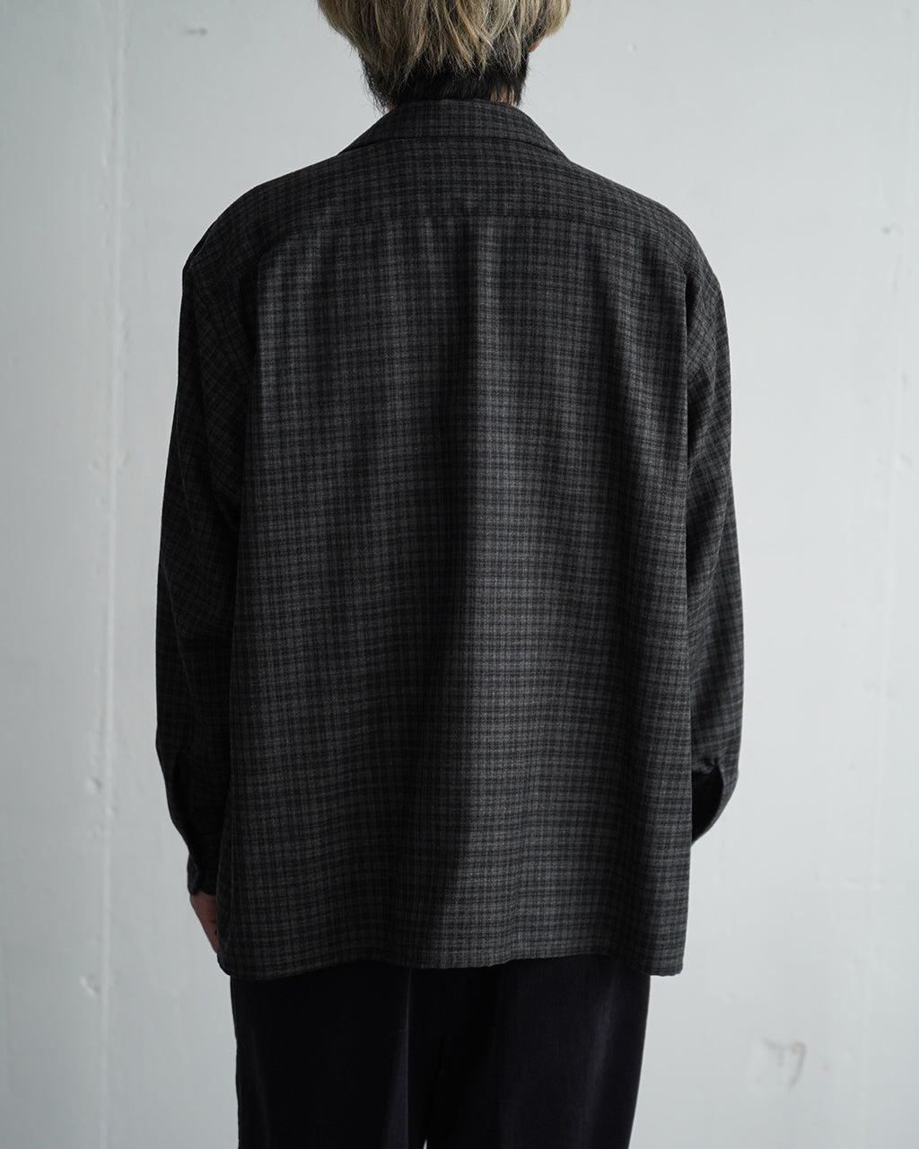Wool Plaid Open Collar Shirt KS26FSH08