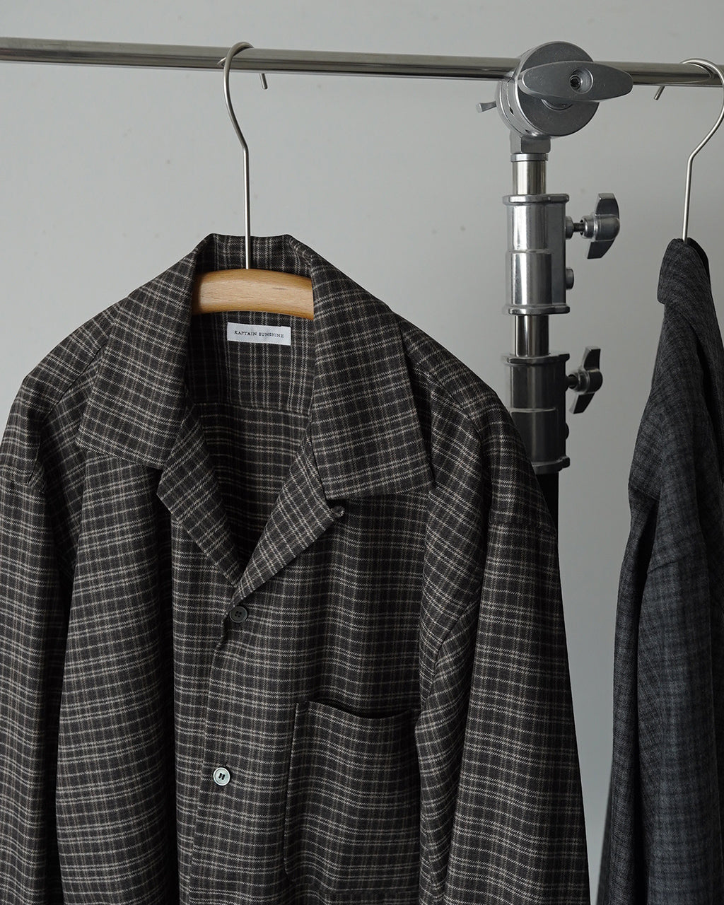 Wool Plaid Open Collar Shirt KS26FSH08