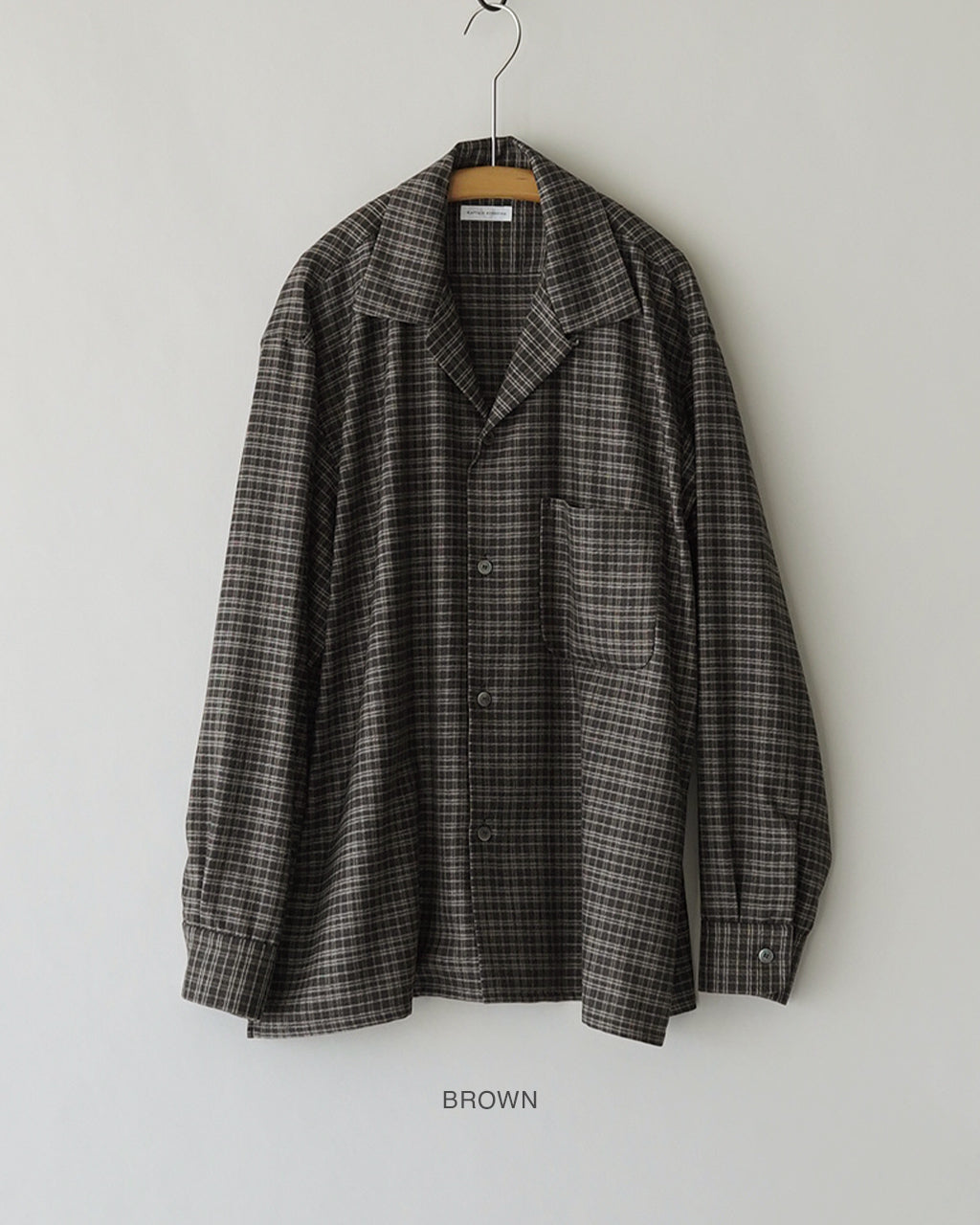 Wool Plaid Open Collar Shirt KS26FSH08