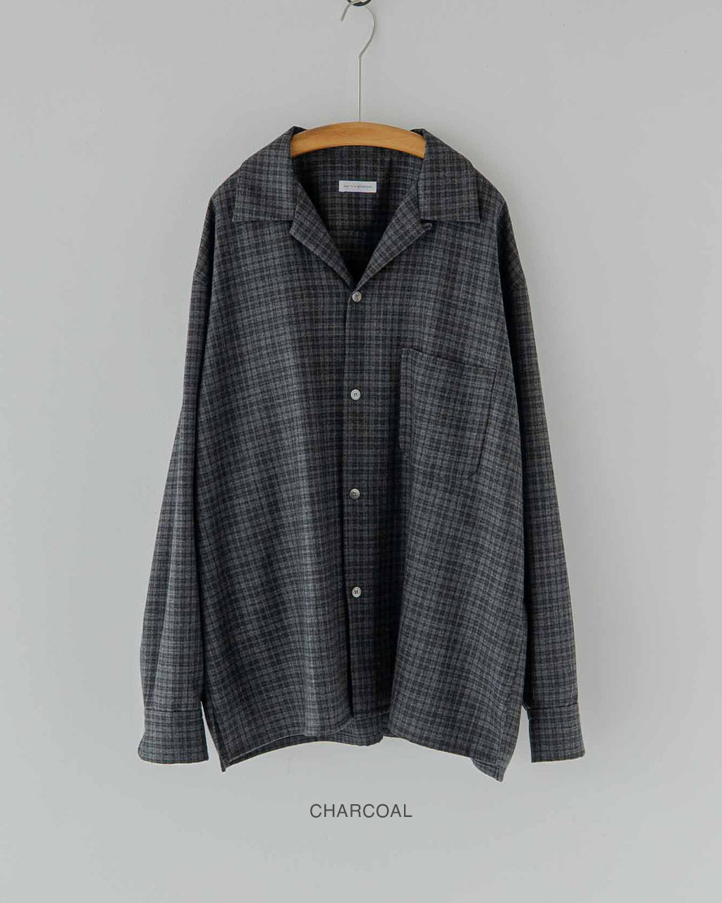 Wool Plaid Open Collar Shirt KS26FSH08
