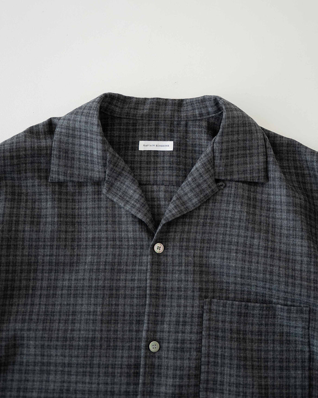 Wool Plaid Open Collar Shirt KS26FSH08