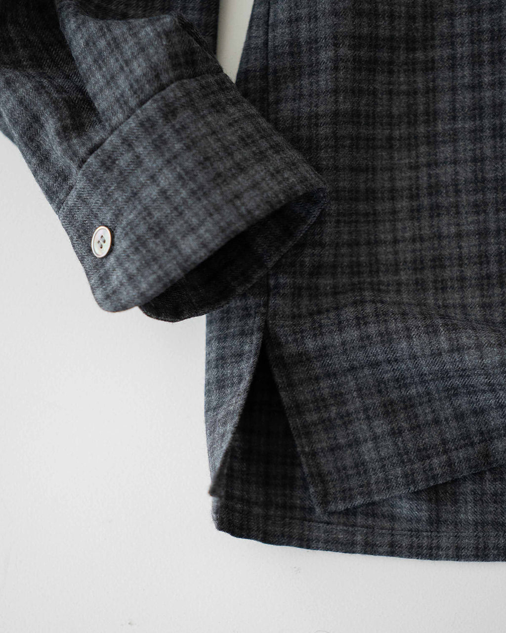 Wool Plaid Open Collar Shirt KS26FSH08