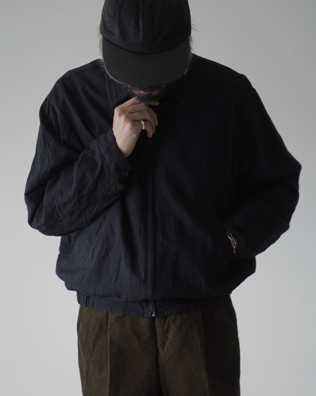 Wool Stripe Zip Blouson KS26FJK21