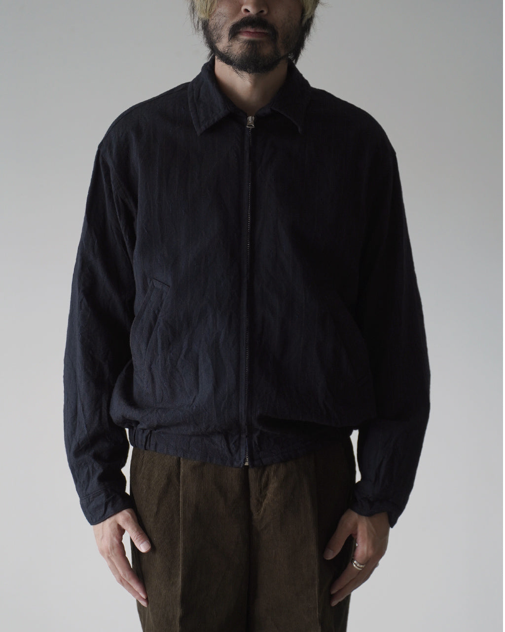 Wool Stripe Zip Blouson KS26FJK21