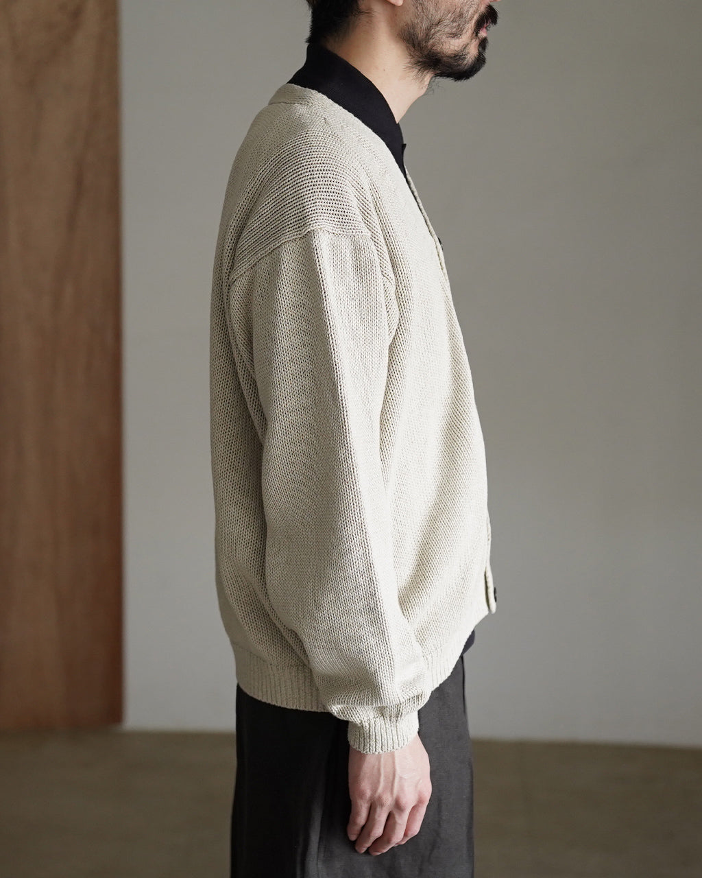 トップス KAPTAIN SUNSHINE Cotton Washi Cardigan Cotton Washi Hand Frame Cardigan[ASH GRAY] | 1LDK (ワンエルディー