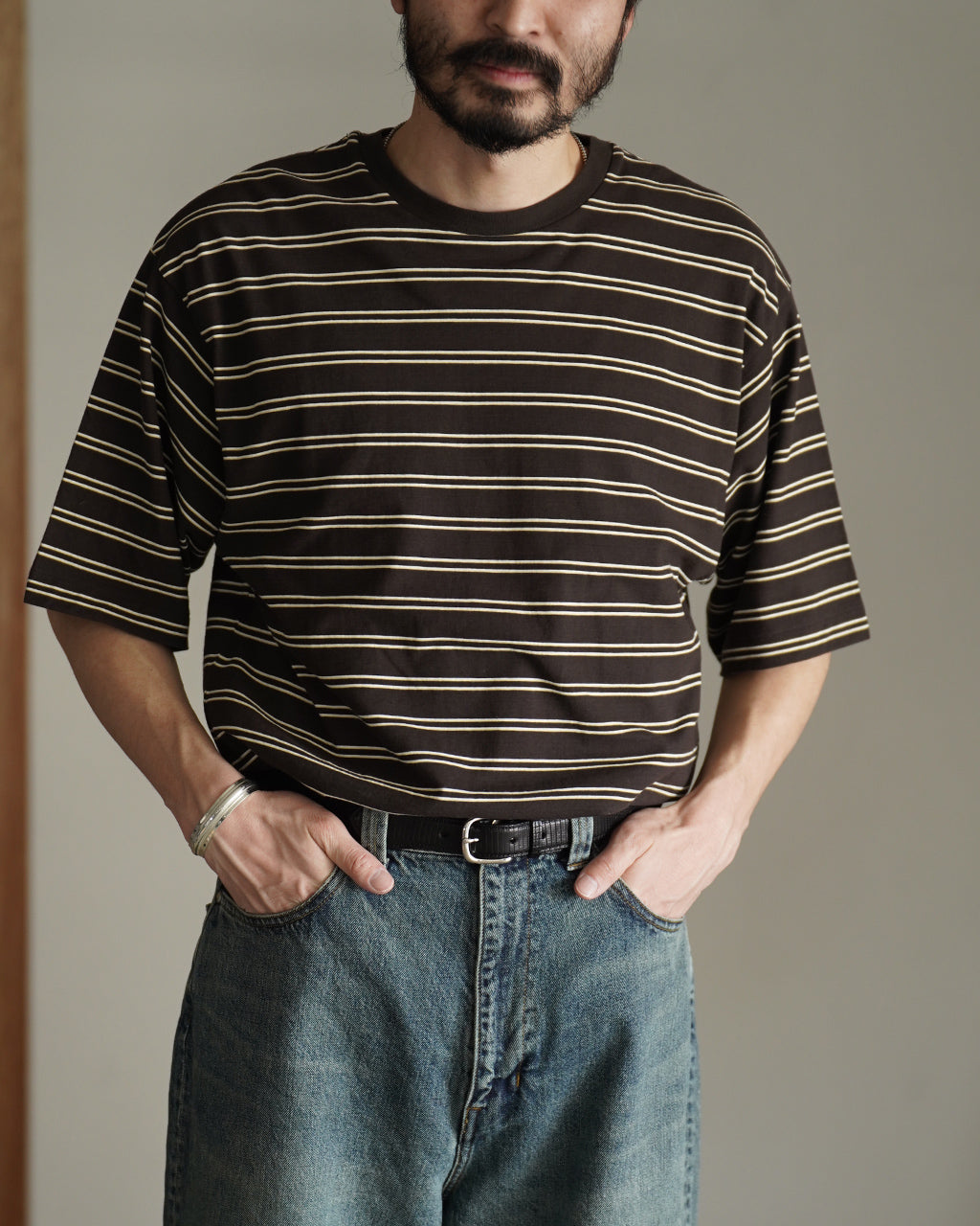 Hard Twisted Stripe Jersey Half-sleeve Tee KS26SCS08