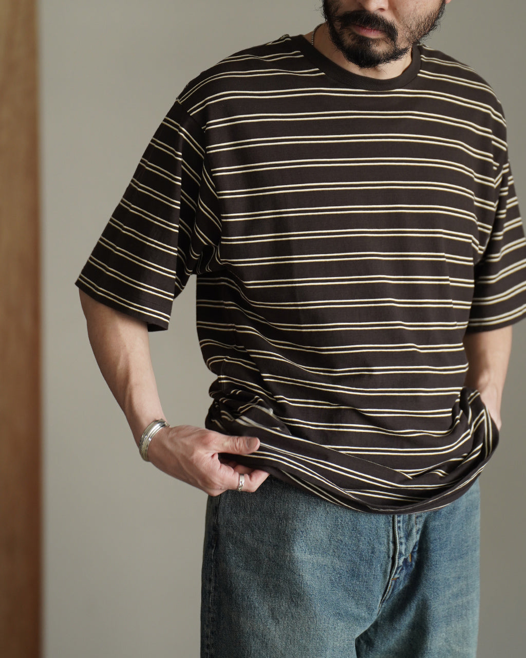 Hard Twisted Stripe Jersey Half-sleeve Tee KS26SCS08