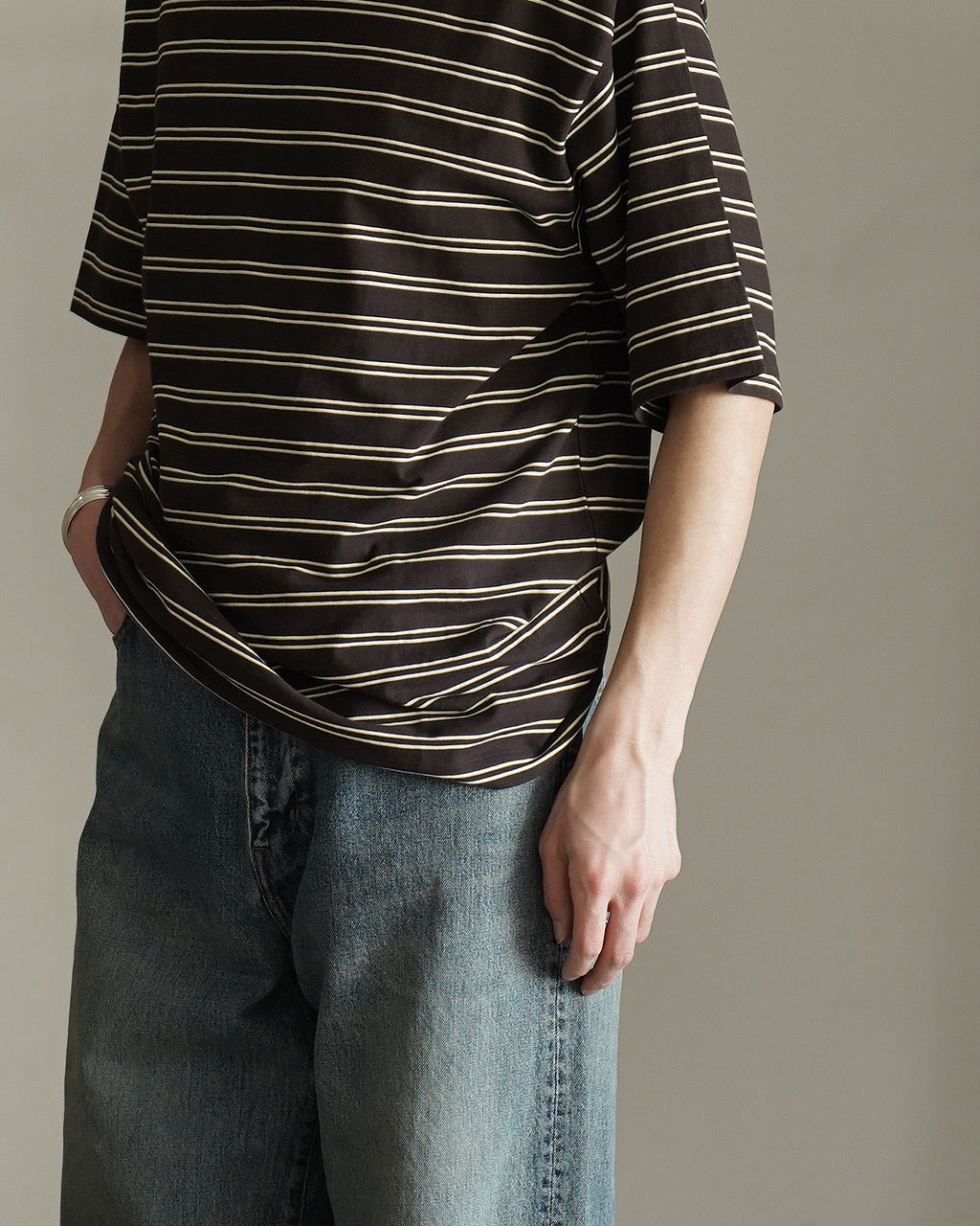 Hard Twisted Stripe Jersey Half-sleeve Tee KS26SCS08