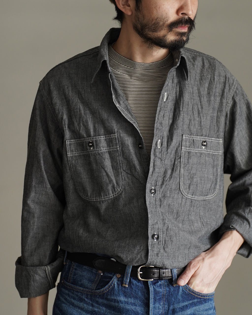 Hard Twisted Stripe Jersey Half-sleeve Tee KS26SCS08