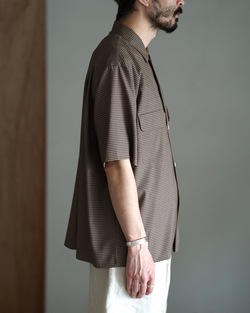 KAPTAIN SUNSHINE Summer Wool Open Collar SS Shirt シャツ ウール チェック｜Crouka(クローカ)