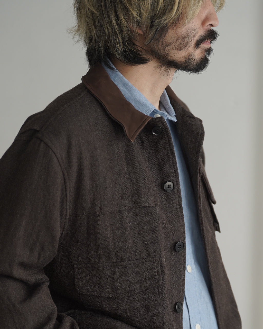 KAPTAIN SUNSHINE Wool Herringbone Explorer Jacket KS26FJK32
