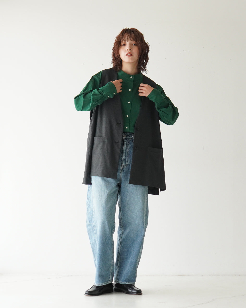 KELEN ケレン スタンドカラー ブラウス STAND COLLAR BLOUSE LAFU モックネック フレアー シャツ LKL23FBL2057【送料無料】