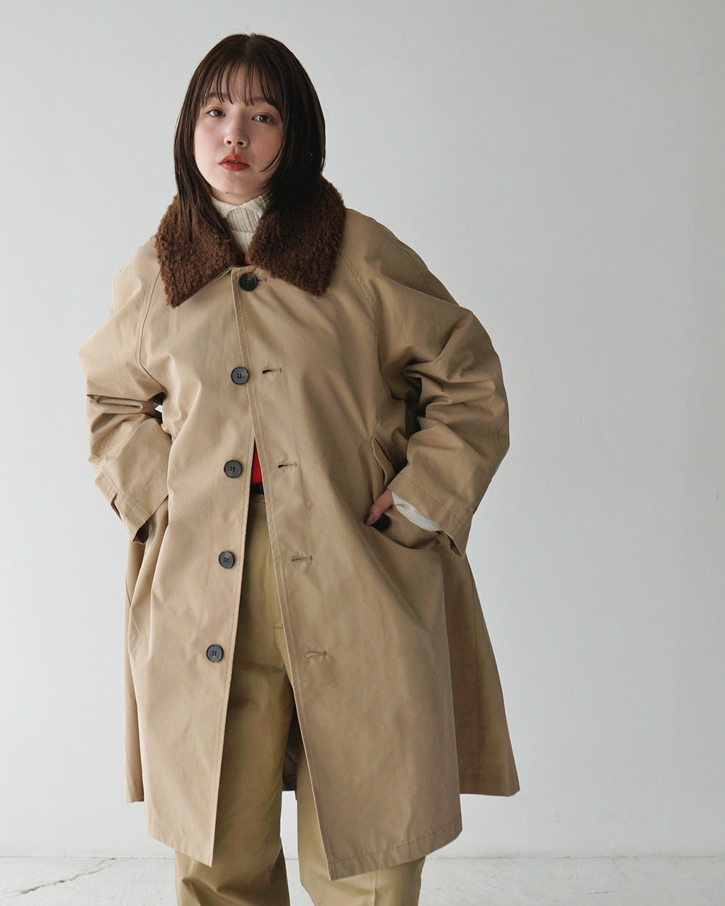 【SALE！30%OFF】KHA:KI カーキ バルカラー コート REMOVAL COLLAR COAT バルマカーン アウター MIL24FJK3217【送料無料】