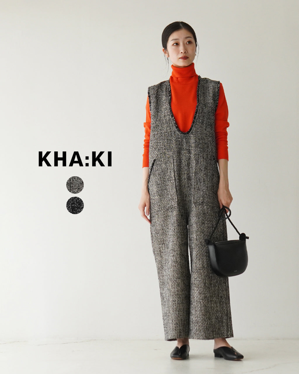 【SALE！30%OFF】KHA:KI カーキ ツイード オーバーオール TWEED OVERALLS ジャンプスーツ オールインワン MIL24FPT3215【送料無料】