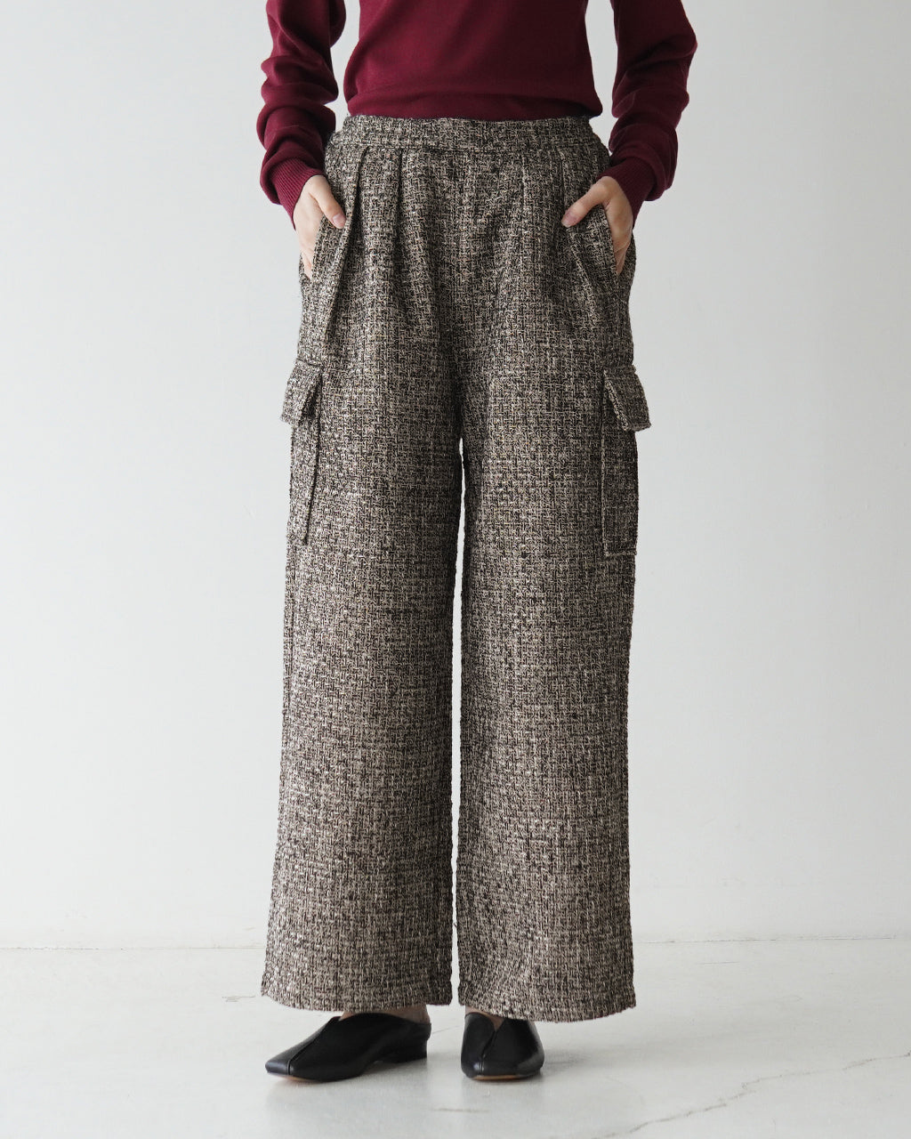 【SALE！40%OFF】KHA:KI カーキ カーゴパンツ ツータック ツイード TWEED CARGO PANTS MIL24FPT3217【送料無料】