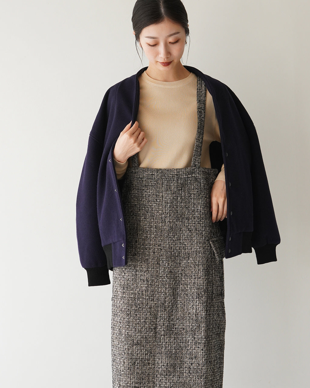 KHA:KI カーキ ツイード カーゴ スカート TWEED CARGO SKIRT ジャンパースカート MIL24FSK3093【送料無料】