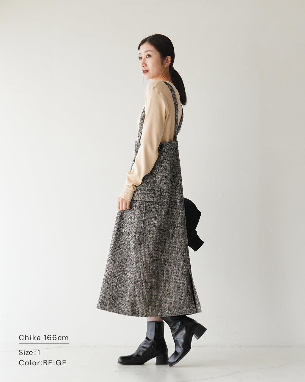 KHA:KI カーキ ツイード カーゴ スカート TWEED CARGO SKIRT ジャンパースカート MIL24FSK3093【送料無料】