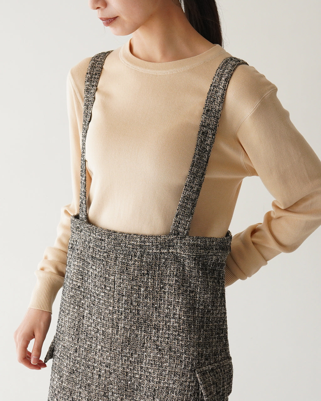 KHA:KI カーキ ツイード カーゴ スカート TWEED CARGO SKIRT ジャンパースカート MIL24FSK3093【送料無料】