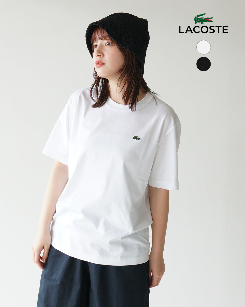 LACOSTE ラコステ ロゴ 半袖Tシャツ ワンポイントソフトタッチTシャツ リラックスフィット ピマコットン TF7215-99