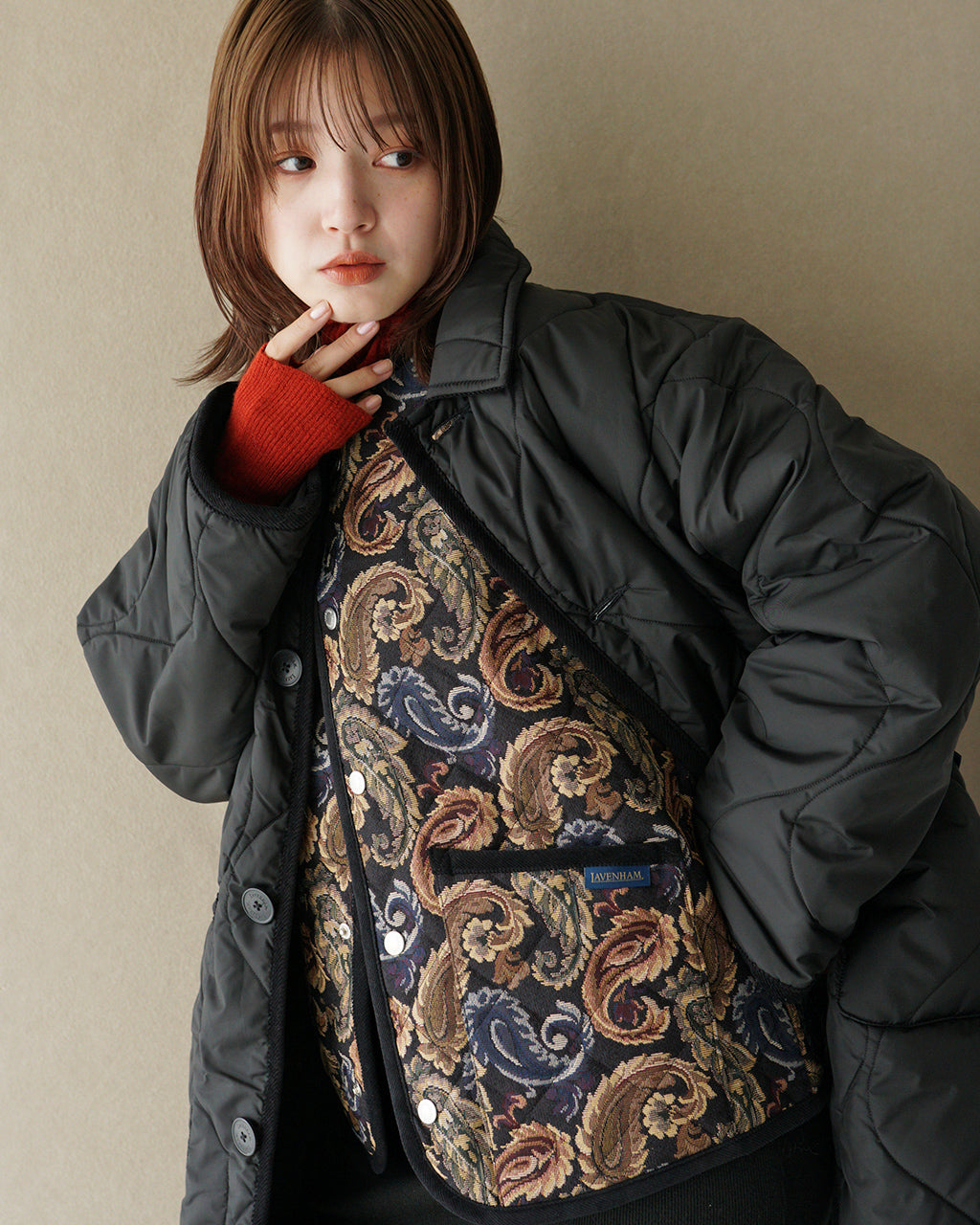 LAVENHAM ラベンハム ソーンハム キルティングベスト ジレ JACQUARD COCOON THORNHAM WOMENS ペイズリー アウター LV101351029【送料無料】