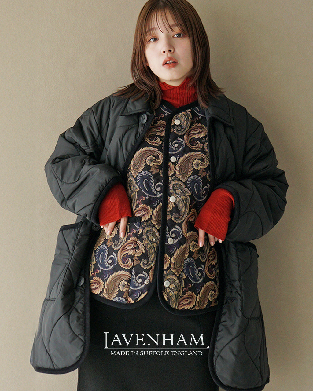 LAVENHAM ラベンハム ソーンハム キルティングベスト ジレ JACQUARD COCOON THORNHAM WOMENS ペイズリー アウター LV101351029【送料無料】