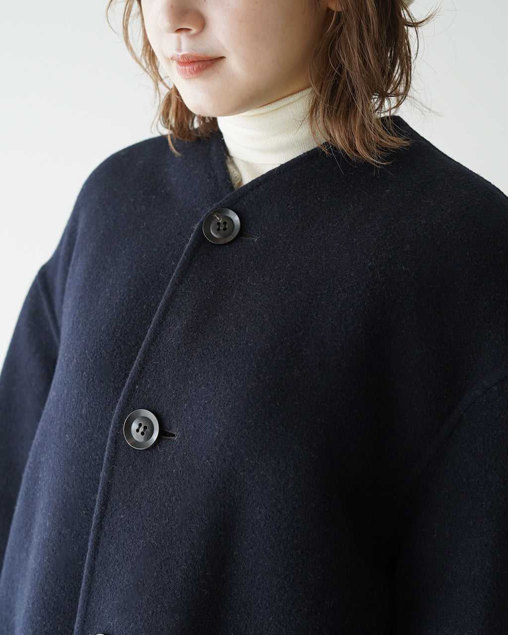 【SALE！30%OFF】le glazik ル グラジック リバーシブル カラーレス コート REVERSIBLE COLLARLESS COAT ウール リバーコート JL-8982MFW1006 【送料無料】