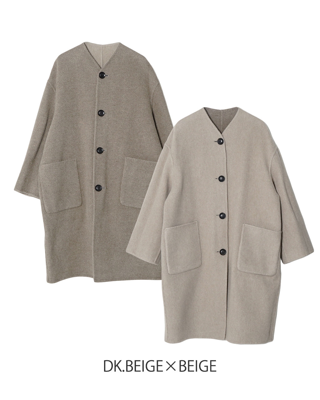 【SALE！30%OFF】le glazik ル グラジック リバーシブル カラーレス コート REVERSIBLE COLLARLESS COAT ウール リバーコート JL-8982MFW1006 【送料無料】