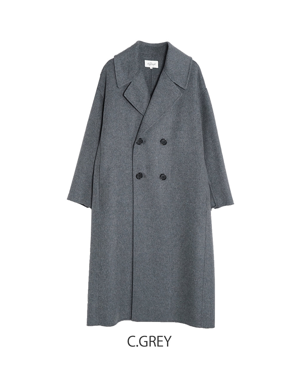 le glazik ル グラジック ダブルブレストコート REVER DOUBLE BREASTED COAT テーラードカラー ドロップショルダー ウール ロングコート チェック LG-A0451 LWW【送料無料】