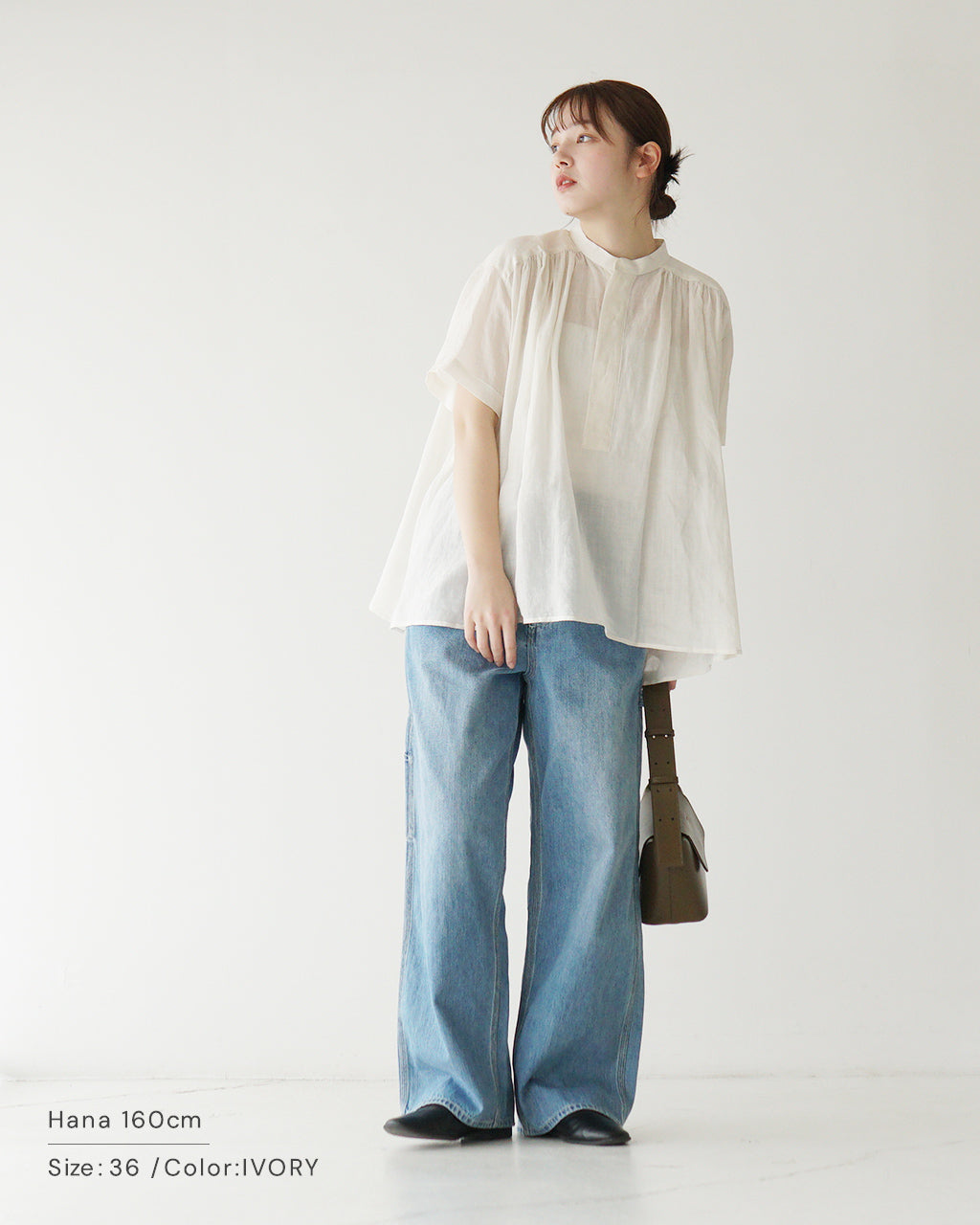 le glazik ル グラジック GATHERED SHORT SLEEVE SHIRT スタンドカラー シャツ プルオーバー LG-B0381 RAT【送料無料】