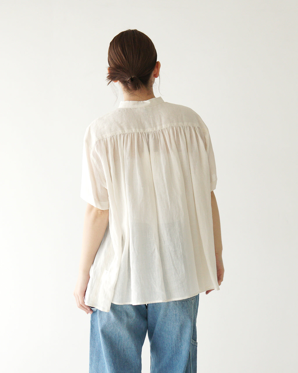 le glazik ル グラジック GATHERED SHORT SLEEVE SHIRT スタンドカラー シャツ プルオーバー LG-B0381 RAT【送料無料】