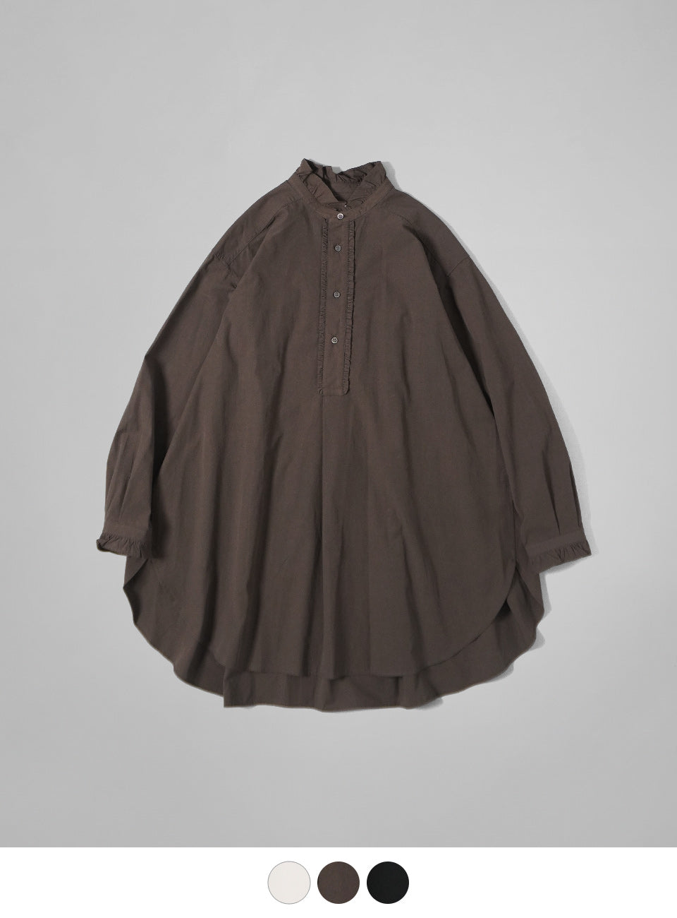 【SALE！40%OFF】LE GLAZIK ル グラジック フリル ロング シャツ RUFFLE LONG SHIRT  ブラウス LG-B0334OTD【送料無料】