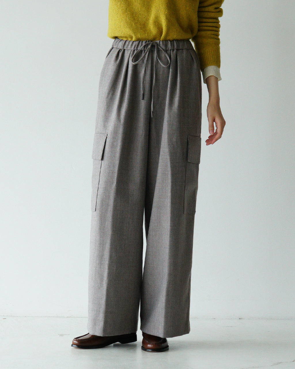 【SALE！40%OFF】LE GLAZIK ル グラジック ドローストリング カーゴ パンツ DRAWSTRING CARGO PANTS ウール LG-E0238SNS【送料無料】