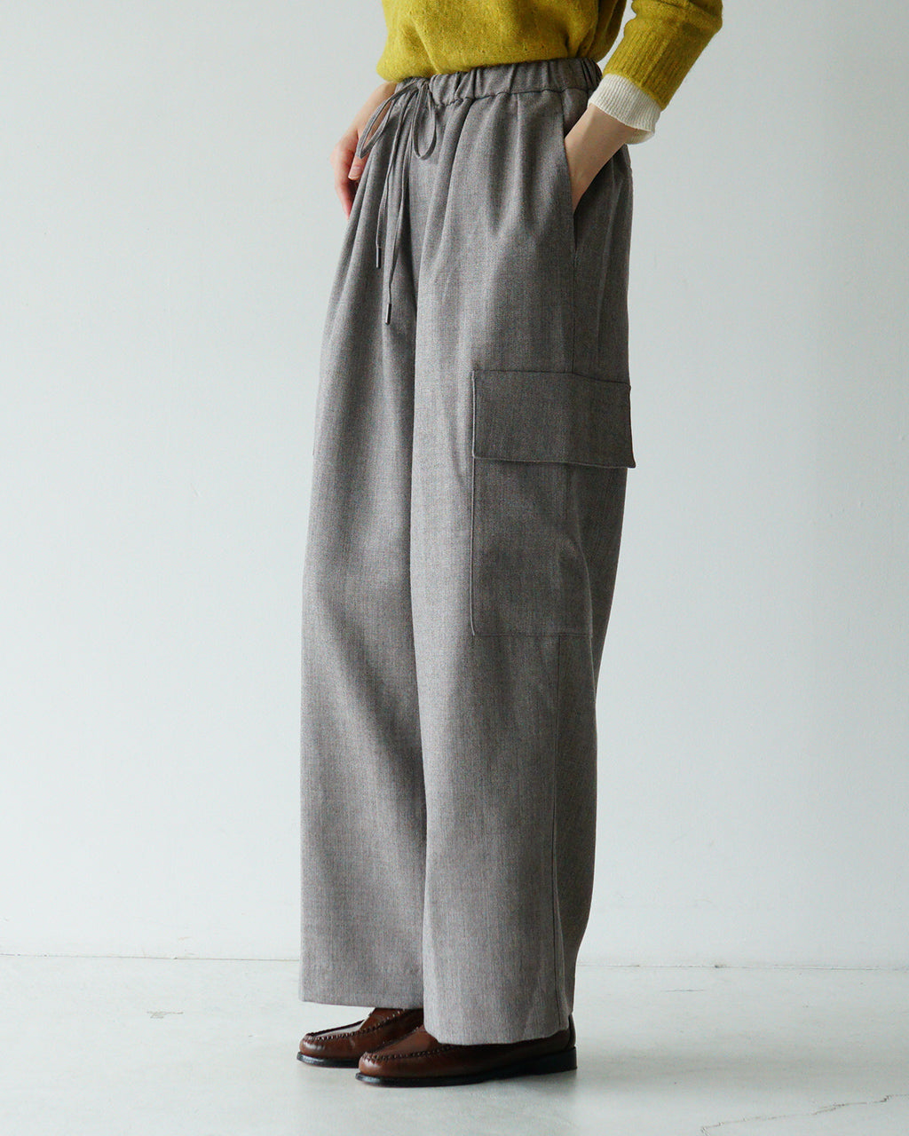 【SALE！40%OFF】LE GLAZIK ル グラジック ドローストリング カーゴ パンツ DRAWSTRING CARGO PANTS ウール LG-E0238SNS【送料無料】