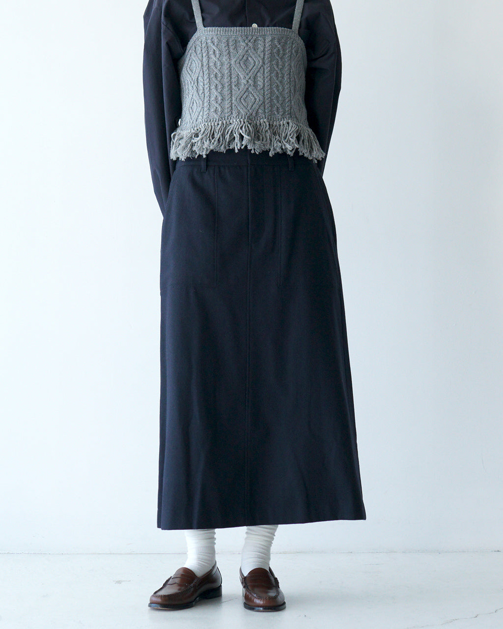 【SALE！30%OFF】le glazik ル グラジック トラペーズスカート TRAPEZE SKIRT ロングスカート 台形 ウール LG-F0070WFT 【送料無料】