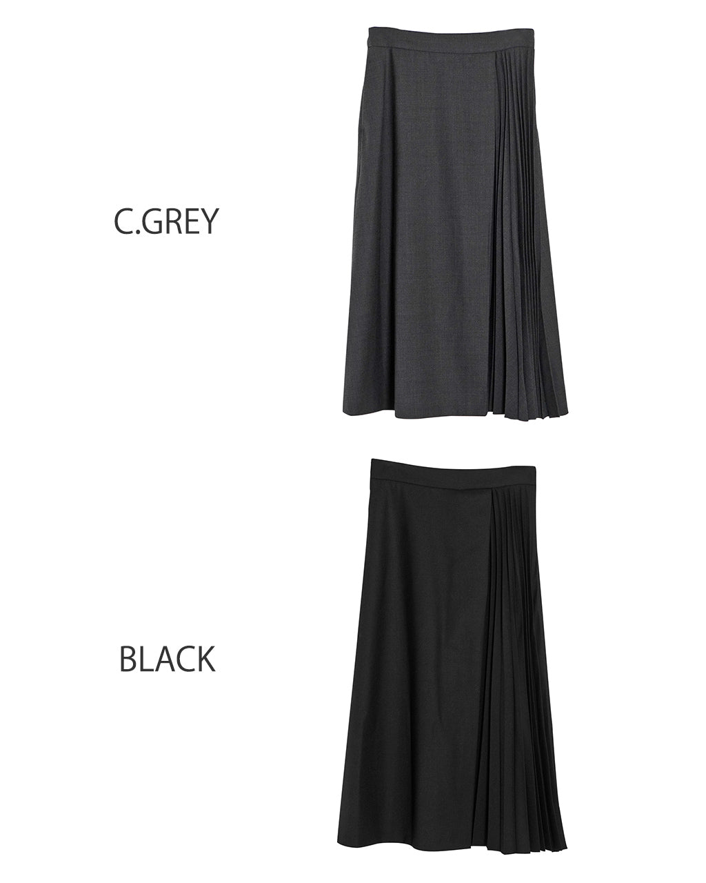 【SALE！20%OFF】le glazik ル グラジック ツイル スリット プリーツ スカート TWILL SLIT PLEATED SKIRT ミモレ丈 LG-F0071TWK【送料無料】