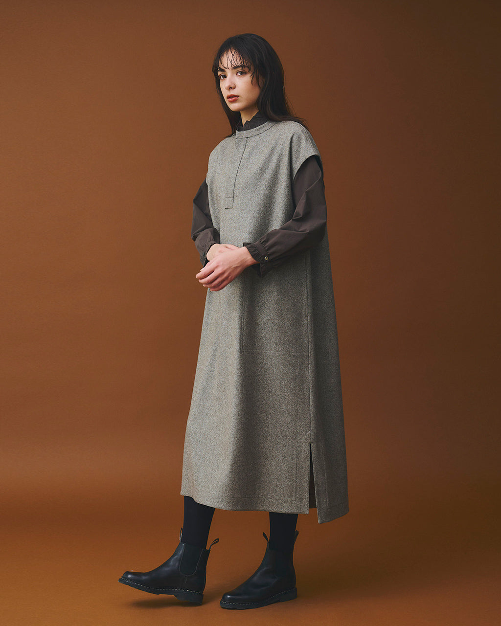 【SALE！20%OFF】le glazik ル グラジック スキッパーワンピース OVER SHIRT DRESS オーバーサイズ フランネル シャツ ドレス LG-G0041WFT【送料無料】