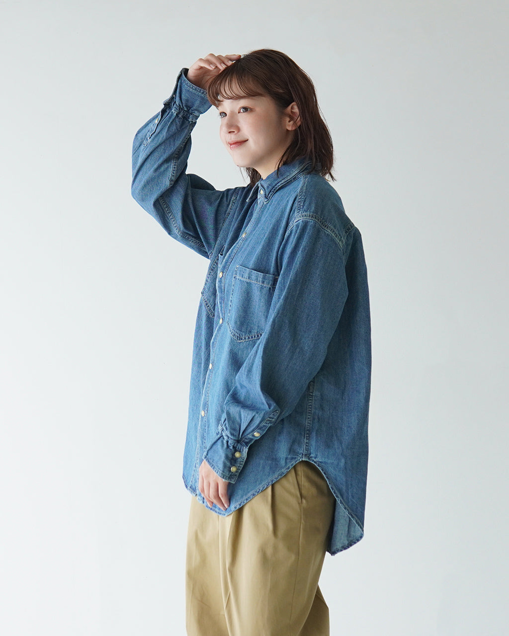 【SALE！20%OFF】Le Melange ルメランジュ ルメランジェ 5.5オンス ライト デニム シャツ 5.5oz LIGHT DENIM SH 8443202【送料無料】