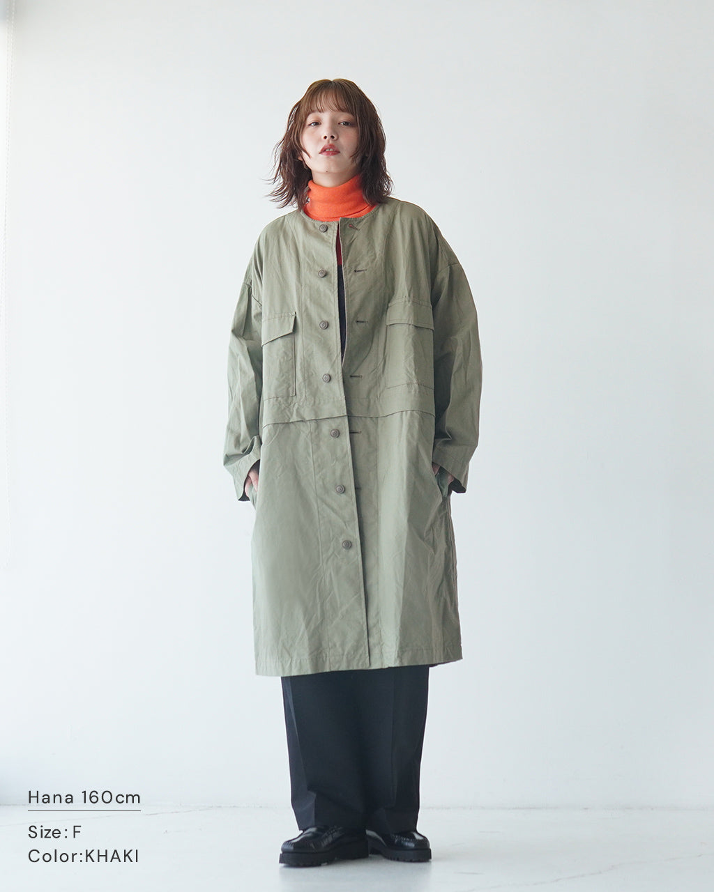 Le Melange ルメランジュ 2ウェイ コート 2WAY COAT  アウター ノーカラーコート ジャケット リップストップ 8443901【送料無料】