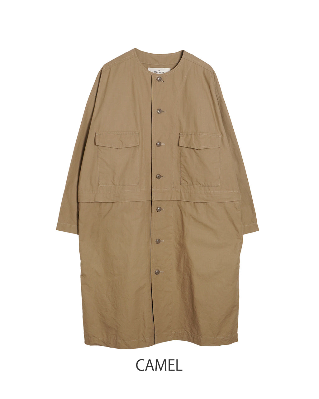 Le Melange ルメランジュ 2ウェイ コート 2WAY COAT  アウター ノーカラーコート ジャケット リップストップ 8443901【送料無料】