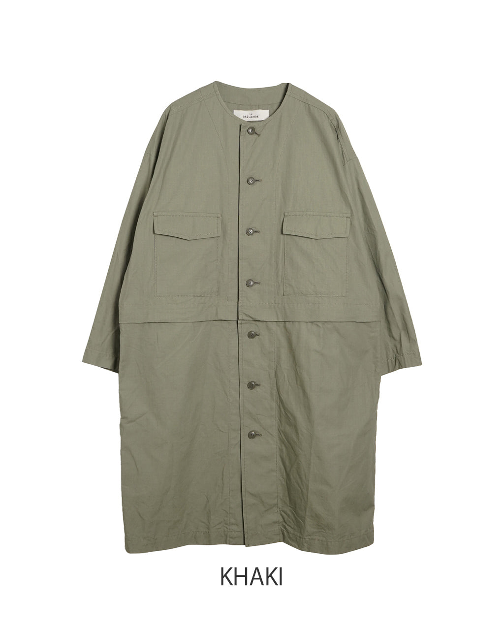 Le Melange ルメランジュ 2ウェイ コート 2WAY COAT  アウター ノーカラーコート ジャケット リップストップ 8443901【送料無料】