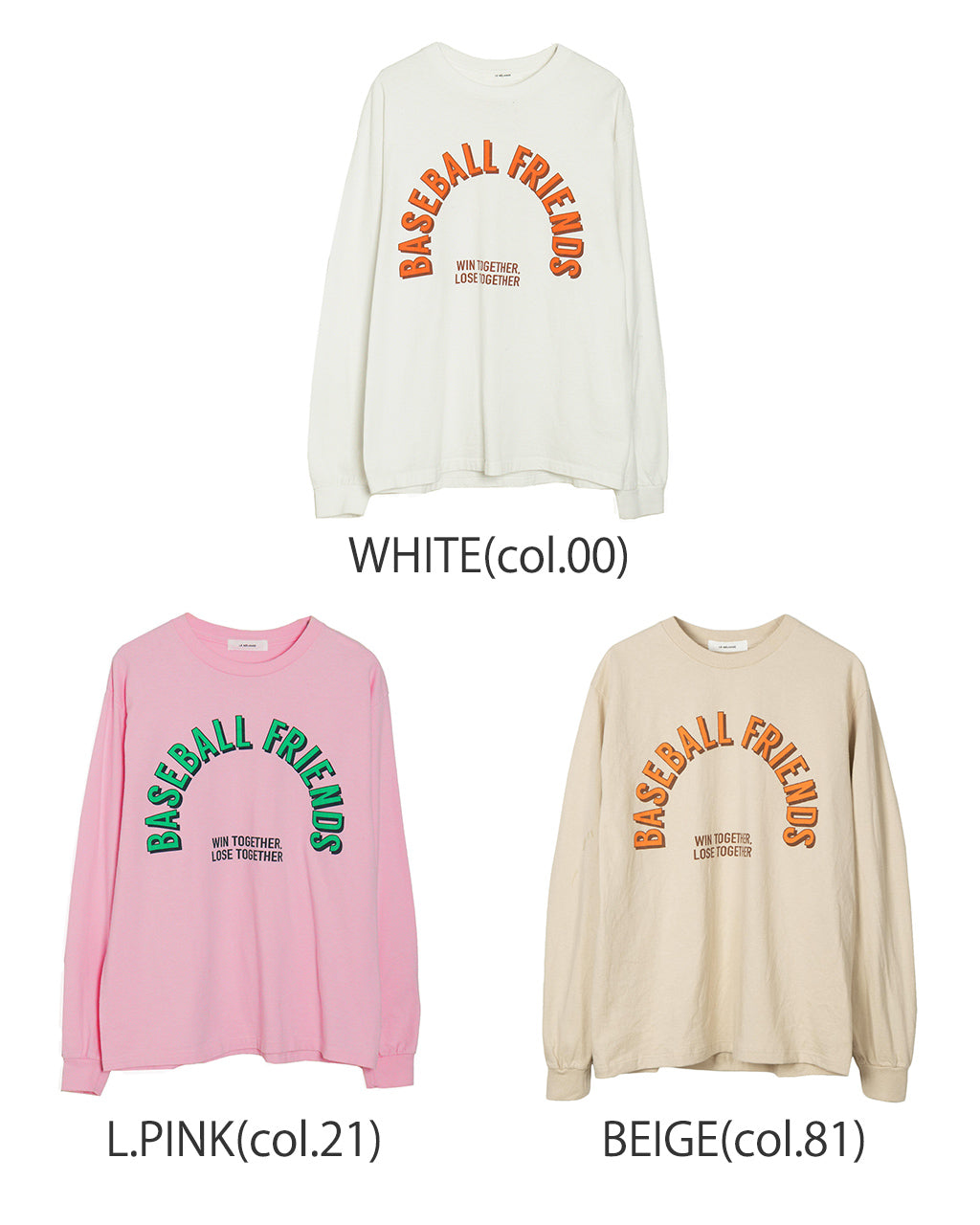 LE MELANGE × JHANKSON ルメランジュ × ジャンクソン ロングスリーブ Tシャツ L/S T 長袖 カットソー カジュアル コットン ロゴT 8511007