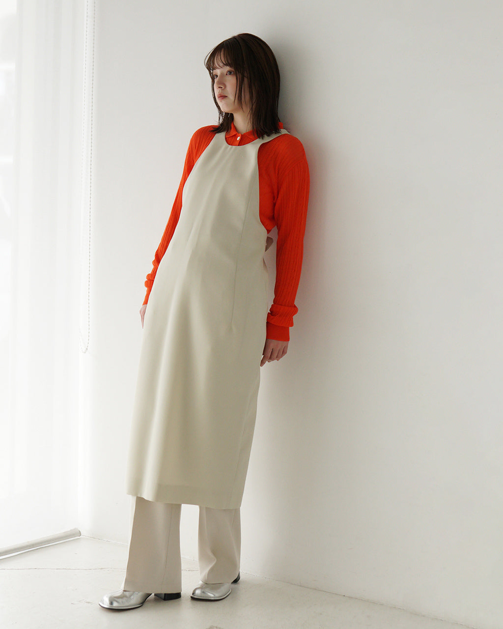 LOEFF ロエフ エプロン ワンピース LF W GABA APRON DRS ドレス バックリボン 8826-299-0116【送料無料】