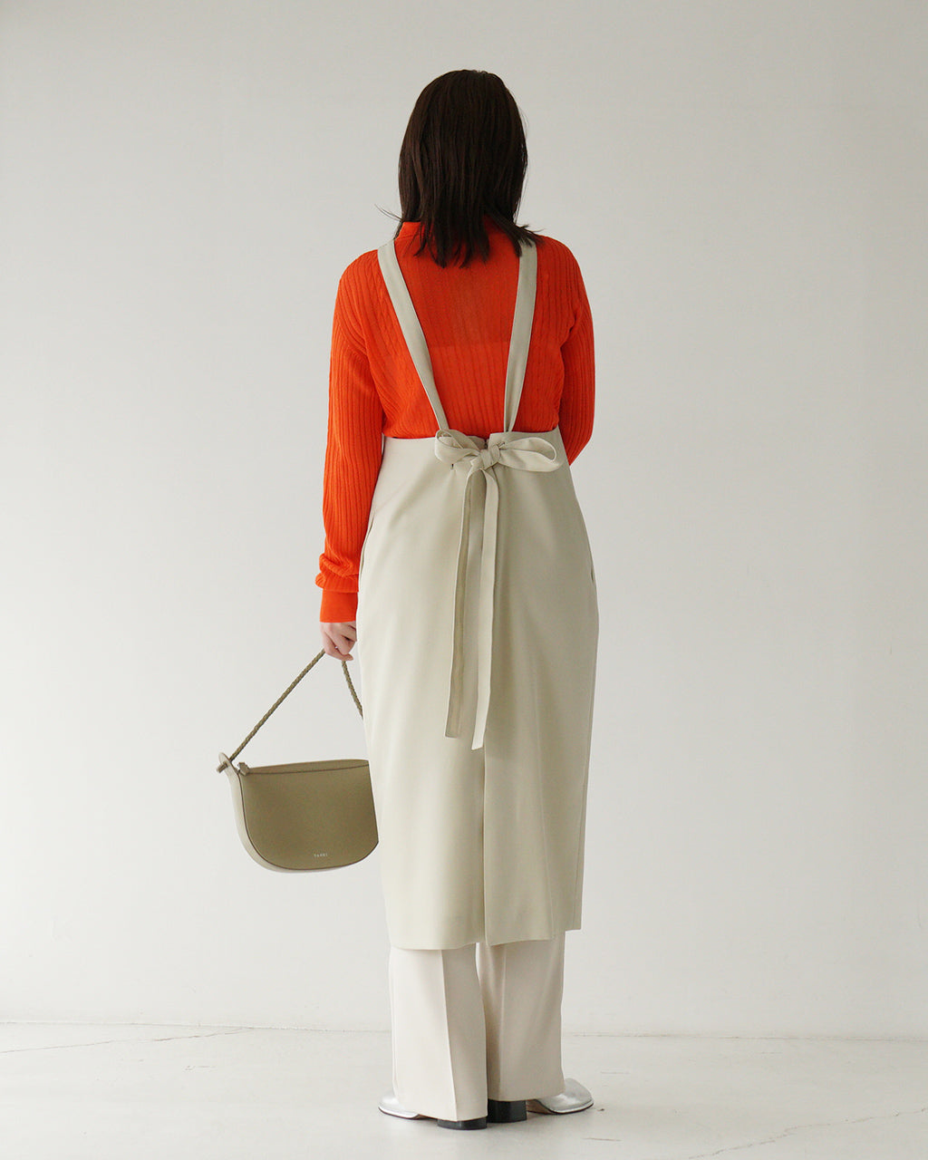 LOEFF ロエフ エプロン ワンピース LF W GABA APRON DRS ドレス バックリボン 8826-299-0116【送料無料】