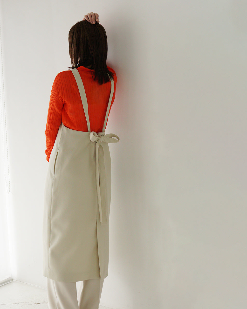 LOEFF ロエフ エプロン ワンピース LF W GABA APRON DRS ドレス バックリボン 8826-299-0116【送料無料】