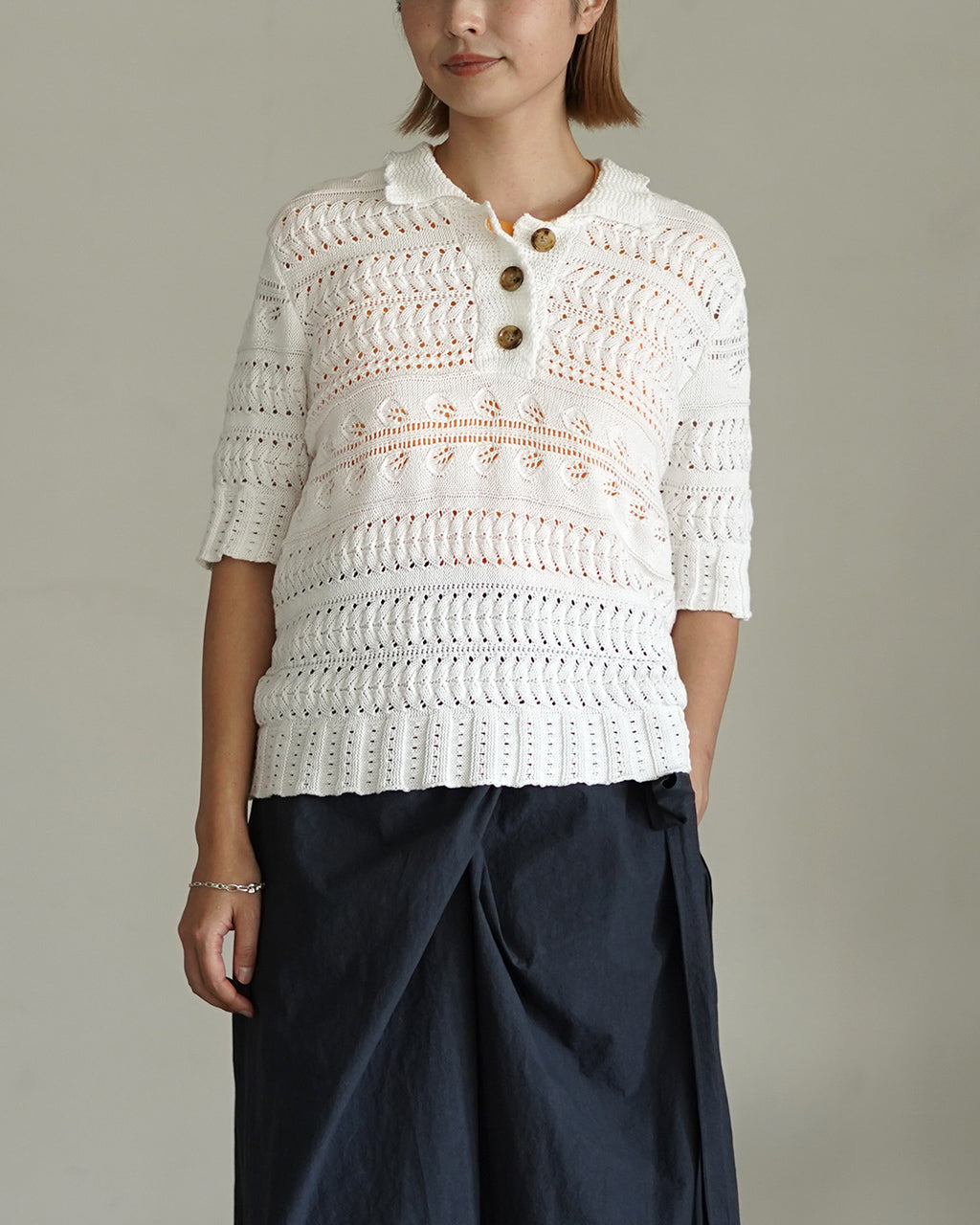 Croche style Polo Knit Shirts LV-KN6118【先行予約】【2026年4月中旬頃入荷予定】