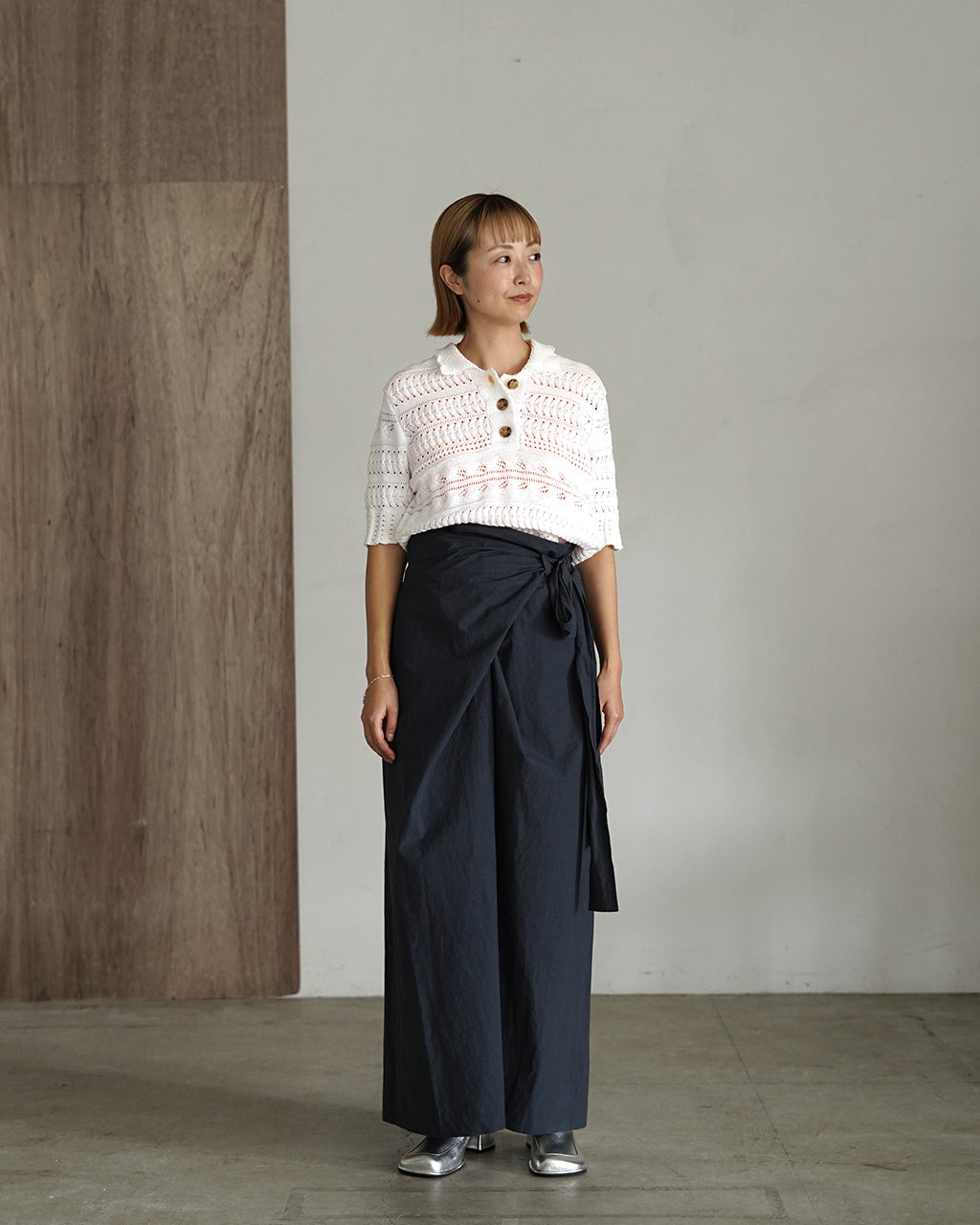 ラブアワーデイズ LUVOURDAYS クロシェ スタイル ポロニットシャツ