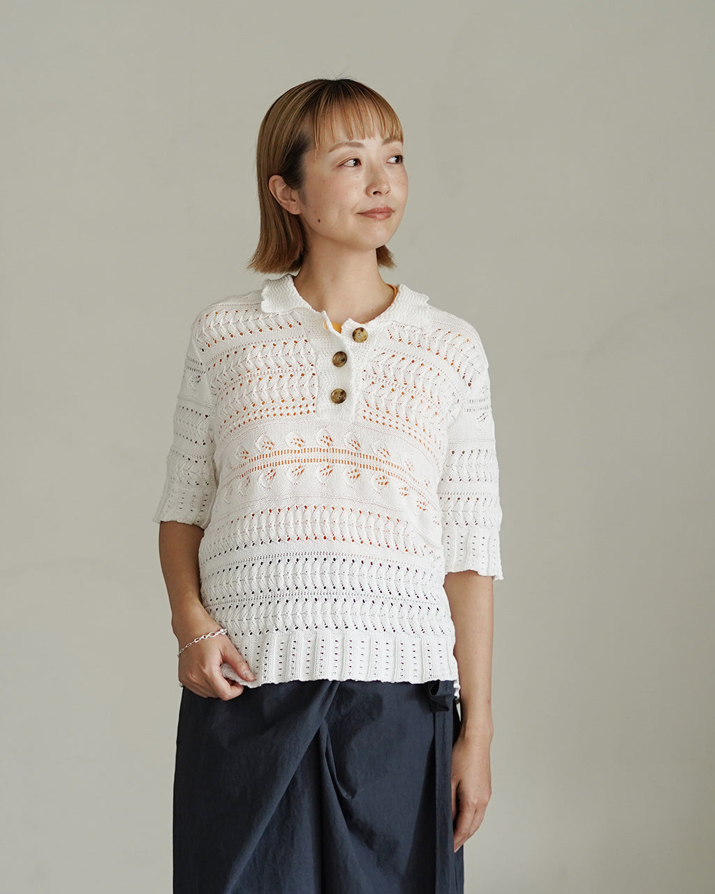 Croche style Polo Knit Shirts LV-KN6118【先行予約】【2026年4月中旬頃入荷予定】