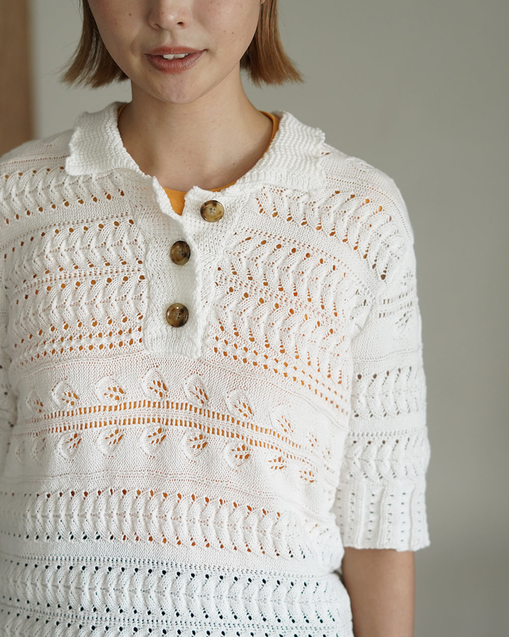 Croche style Polo Knit Shirts LV-KN6118【先行予約】【2026年4月中旬頃入荷予定】