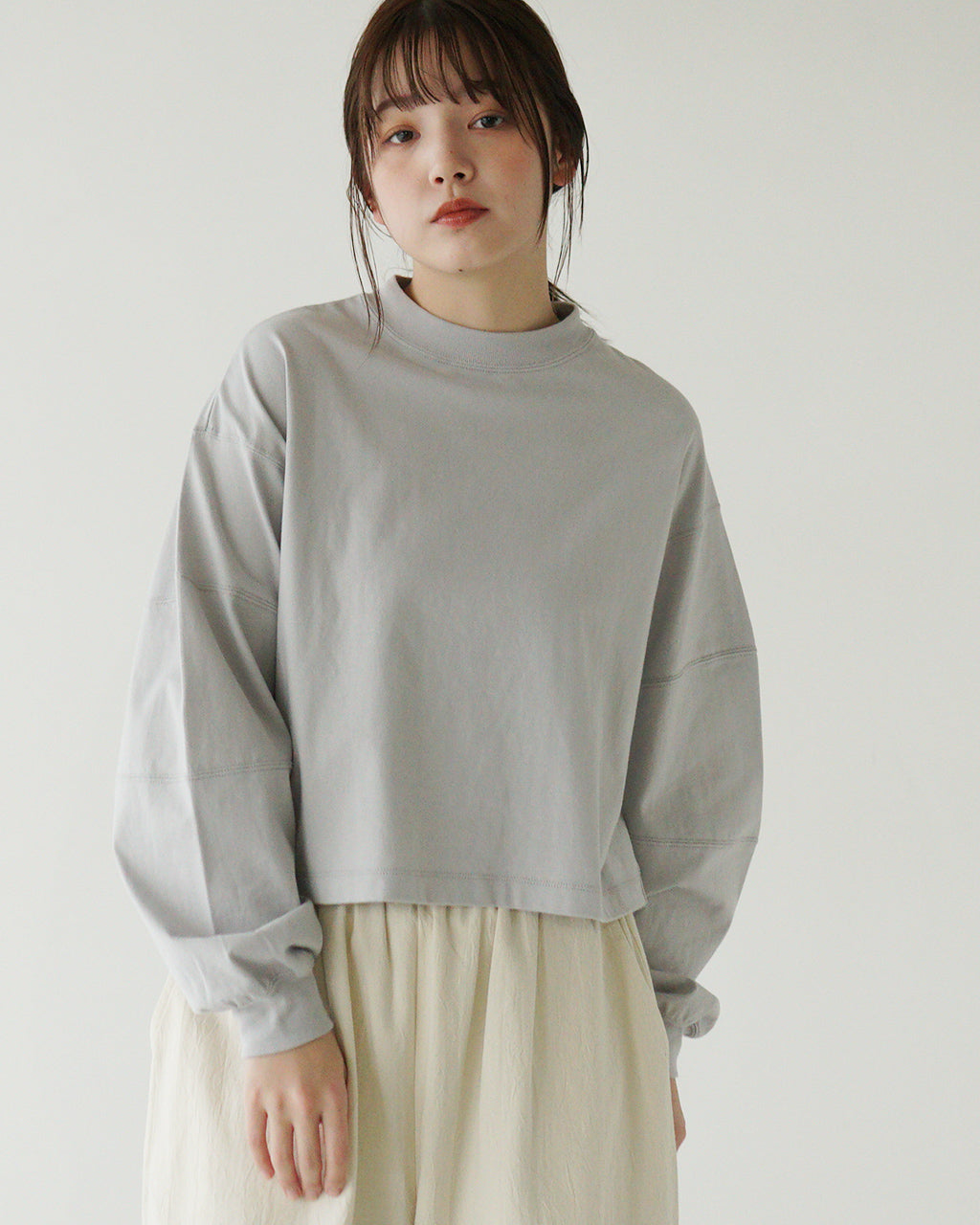 MANON マノン クロップド丈 ロングスリーブ Tシャツ SWICH SLEEVE LS TEE カットソー クルーネック MNN-C-146【送料無料】